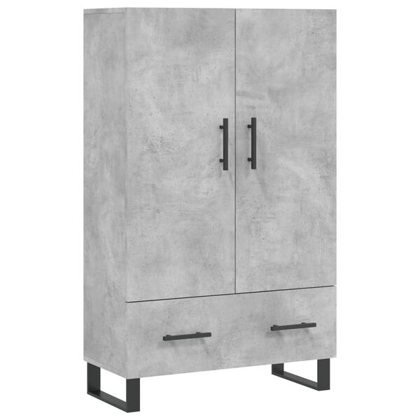 vidaXL Highboard betonggr&aring; 69,5x31x115 cm konstruert tre