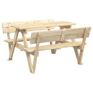 vidaXL Piknikbord for 4 barn med parasollhull heltre gran