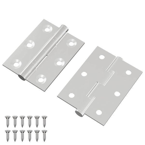vidaXL Hingse 2 pcs s&oslash;lv 50 x 38 x 1,3 mm St&aring;l