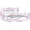 vidaXL Seng med bokhylle uten madrass 200x200 cm heltre furu