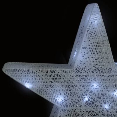 vidaXL Julepynt stjerner 3 stk hvit netting LED utendørs innendørs