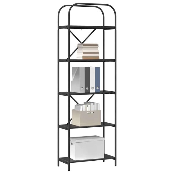 vidaXL Bokhylle Svart Eik 60 x 30 x 183 cm Konstruert tre