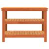 vidaXL Arbeidsbenk med hylle Voksbrun 110,5 x 50 x 80 cm Heltre furu