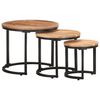 vidaXL Sidebord 3 stk heltre akasie
