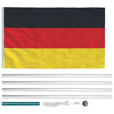 vidaXL Tysk flagg og stang aluminium 6,2 m