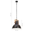vidaXL Industriell hengelampe 25 W svart rund 30 cm E27