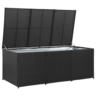 vidaXL Utendørs oppbevaringsboks polyrotting 180x90x70 cm svart