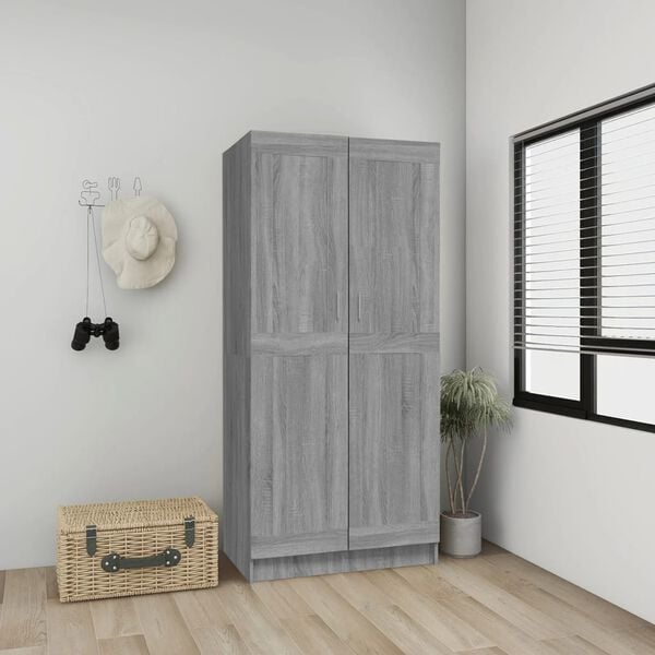 vidaXL Garderobe gr&aring; sonoma 82,5x51,5x180 cm konstruert tre