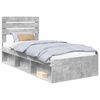 vidaXL Sengestamme med hodegjerde Betong 90 x 200 cm Massiv furu