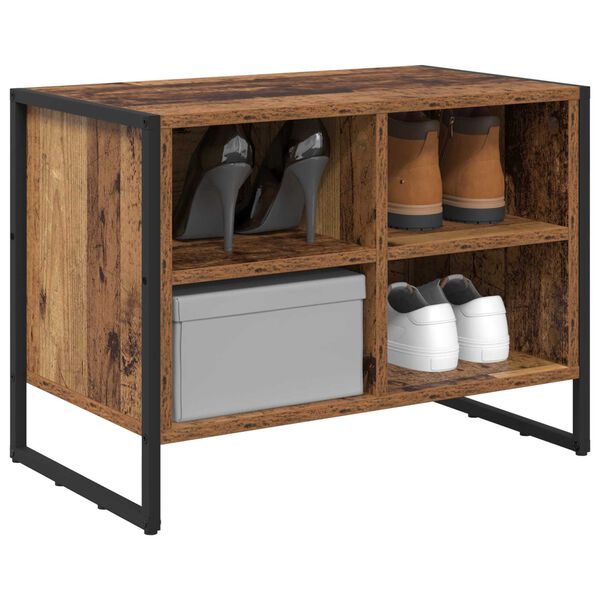 vidaXL Sko Skap med lagring Gamle tre 60 x 35 x 44 cm Konstruert tre