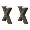 vidaXL Salongbordben X-formet 2 stk naturst&aring;l 60 x (42-43) cm st&aring;l