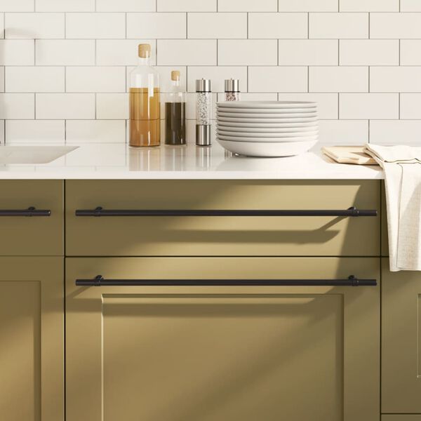 vidaXL Skaphåndtak 20 stk svart 480 mm rustfritt stål