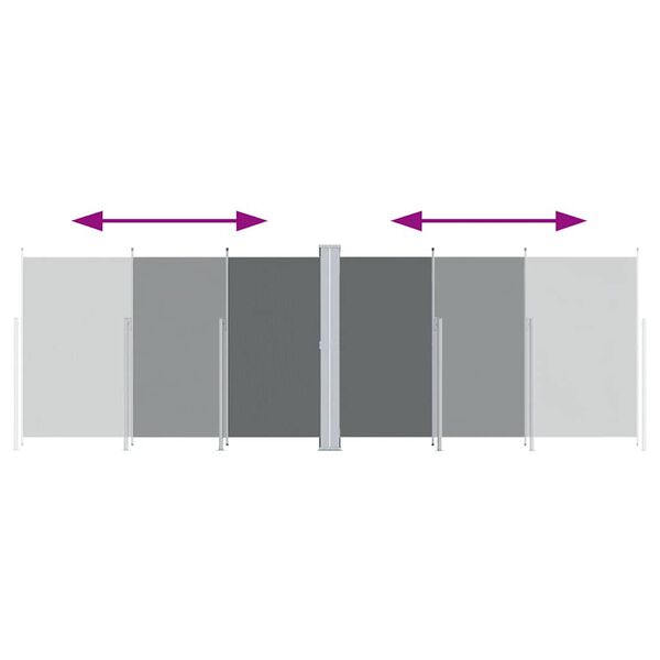 vidaXL Uttrekkbar sidemarkise 220x600 cm antrasitt