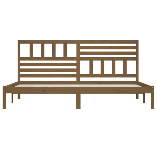 vidaXL Sengeramme honningbrun heltre furu 200x200 cm