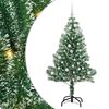 vidaXL Kunstig Julesekk Sn&oslash; Flocket med LED Lys Gr&oslash;nn og hvit 150 cm