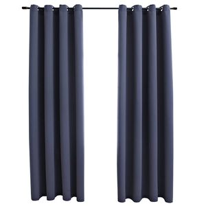 vidaXL Lystette gardiner med metallringer 2 stk antrasitt 140x175 cm