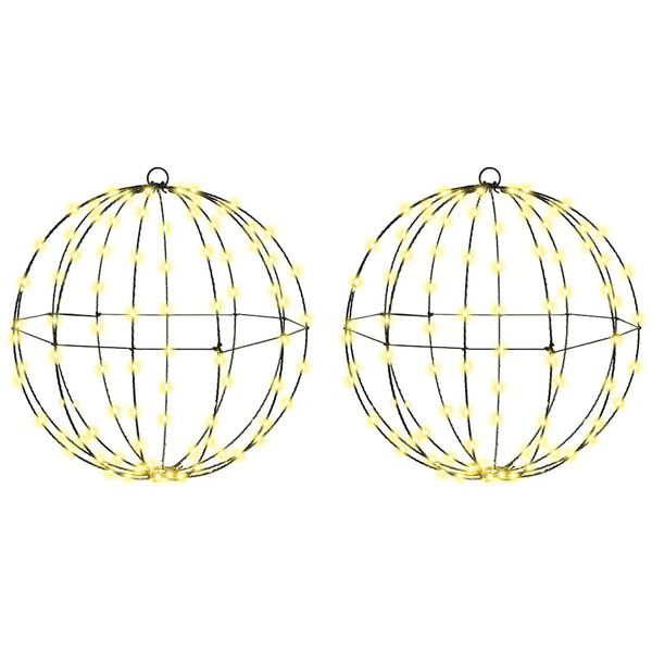 vidaXL Kule med 192 LED 2 pcs Varmhvit 43,5 cm Metall