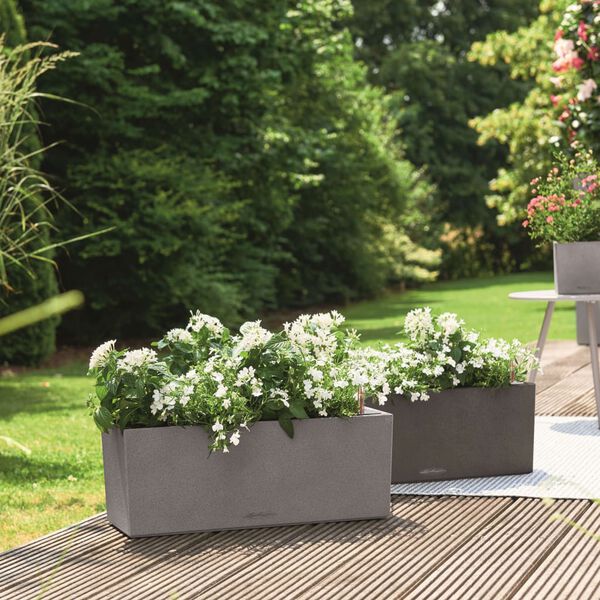 LECHUZA Plantekasse BALCONERA Stone 50 ALL-IN-ONE svart