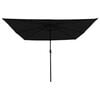 vidaXL Hageparasol Svart 295 x 295 x 245 cm Polyester og stål