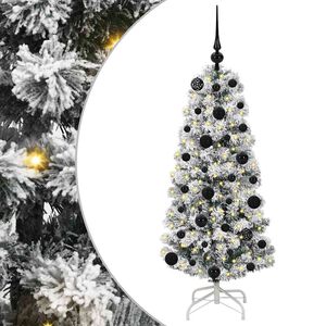 vidaXL Kunstig sammensatt juletre 150 LED-lys Gr&oslash;nn og hvit 120 cm