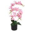 vidaXL Kunstig orkid&egrave; med potte 65 cm rosa