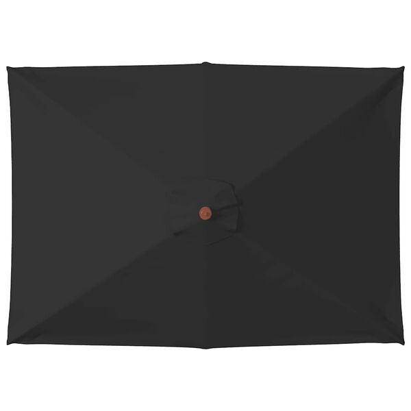 vidaXL Hageparasoll med trestang svart 150x200 cm