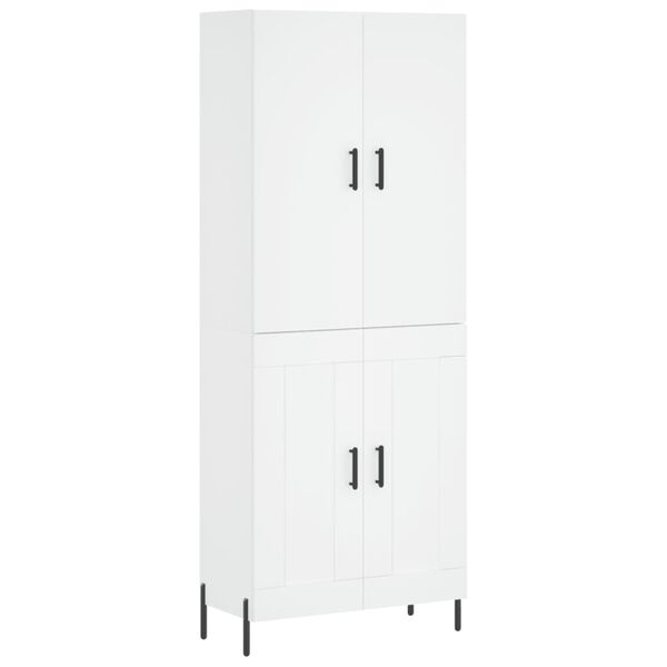vidaXL Highboard hvit 69,5x34x180 cm konstruert tre