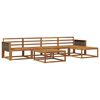 vidaXL Utend&oslash;rs sofa-sett 6 pcs Naturlig Solid akasietre