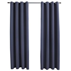 vidaXL Lystette gardiner med metallringer 2 stk antrasitt 140x245 cm