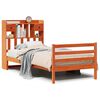 vidaXL Seng med bokhylle uten madrass voksbrun 75x190 cm heltre furu
