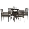 vidaXL Hage Spisegruppe 5 pcs Brun Poly rattan