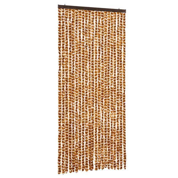 vidaXL Fluegardin oker og hvit 90x200 cm chenille