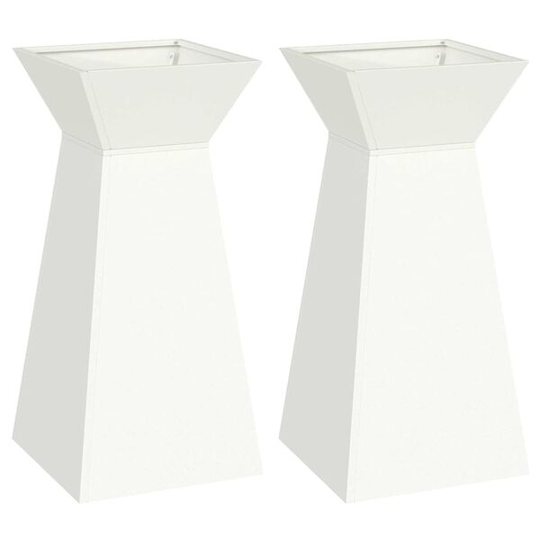 vidaXL Søyleplanter 2 pcs Hvit 35 x 35 x 73 cm