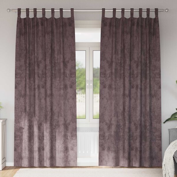 vidaXL Fl&oslash;yel Gardiner med gardiner 2 pcs Brun 245 x 140 cm Fl&oslash;yel