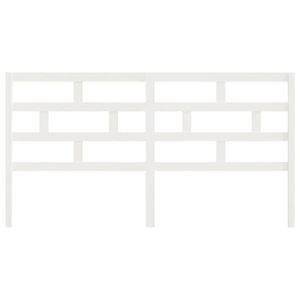 vidaXL Sengegavl hvit 206x4x100 cm heltre furu