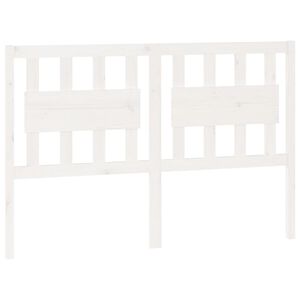 vidaXL Sengegavl hvit 125,5x4x100 cm heltre furu