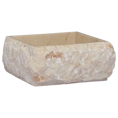 vidaXL Vask 30x30x13 cm marmor kremhvit