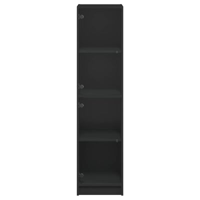 vidaXL Highboard med glassdører svart 35x37x142 cm