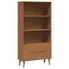 vidaXL Bokhylle MOLDE 85 x 35 x 170,5 cm Heltre furu Karamell