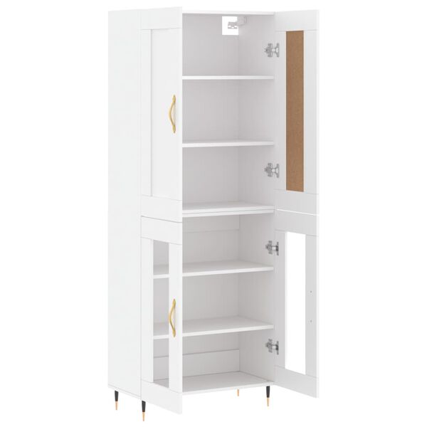 vidaXL Highboard hvit 69,5x34x180 cm konstruert tre