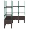vidaXL Plantekasse med espalier brun 160x120x142,5 cm PP