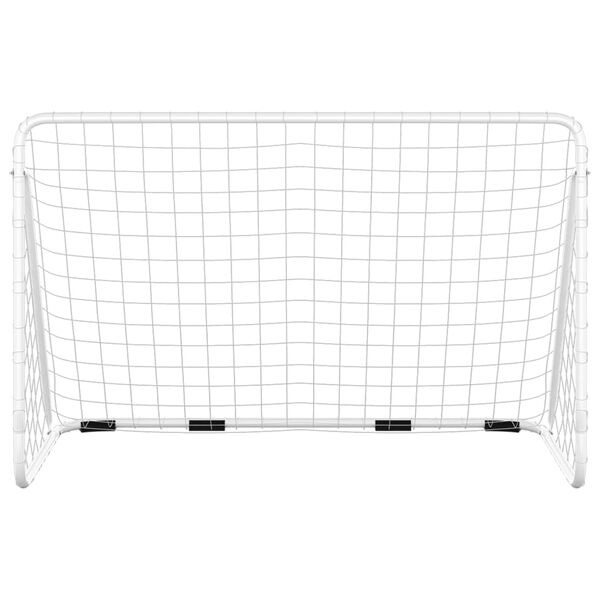 vidaXL Fotballmål med nett hvit 180x90x120 cm stål