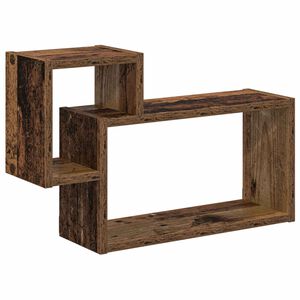 vidaXL Vegghylle Veggmontert Gammelt tre 55 x 15 x 35 cm