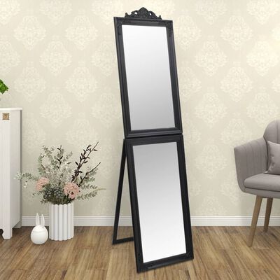 vidaXL Frittstående speil svart 50x200 cm