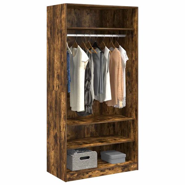 vidaXL Garderobe r&oslash;kt eik 100x50x200 cm konstruert tre