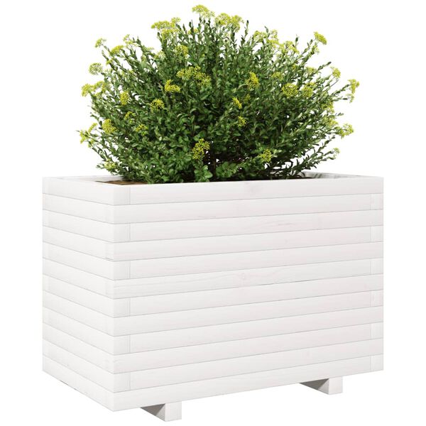 vidaXL Plantekasse hvit 70x40x49,5 cm heltre furu