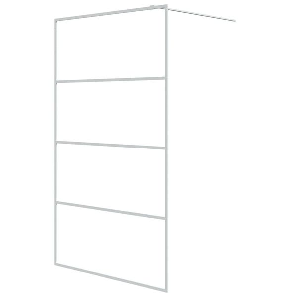 vidaXL Dusjvegg hvit 115x195 cm klart ESG-glass