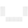 vidaXL Vegghengte TV-enheter med LED 4 deler hvit konstruert tre
