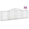 vidaXL Gabionkurver buede 6 stk 300x30x80/100 cm galvanisert jern