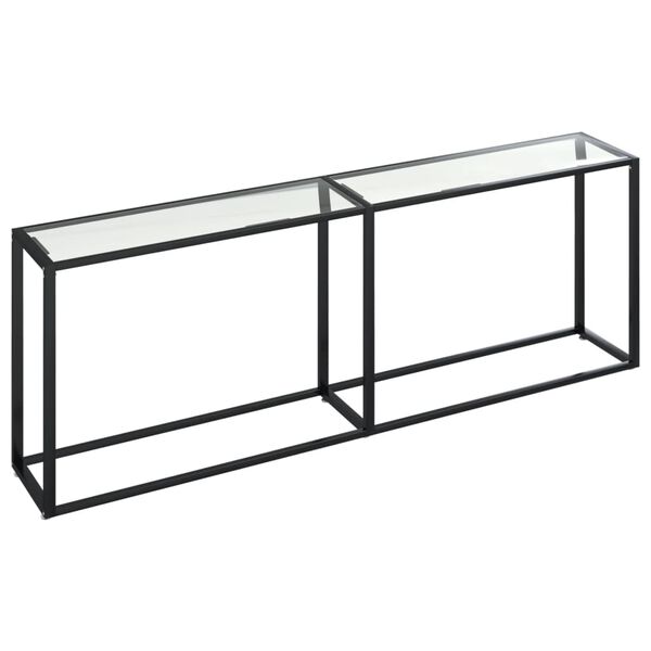vidaXL Konsollbord gjennomsiktig 220x35x75,5 cm herdet glass